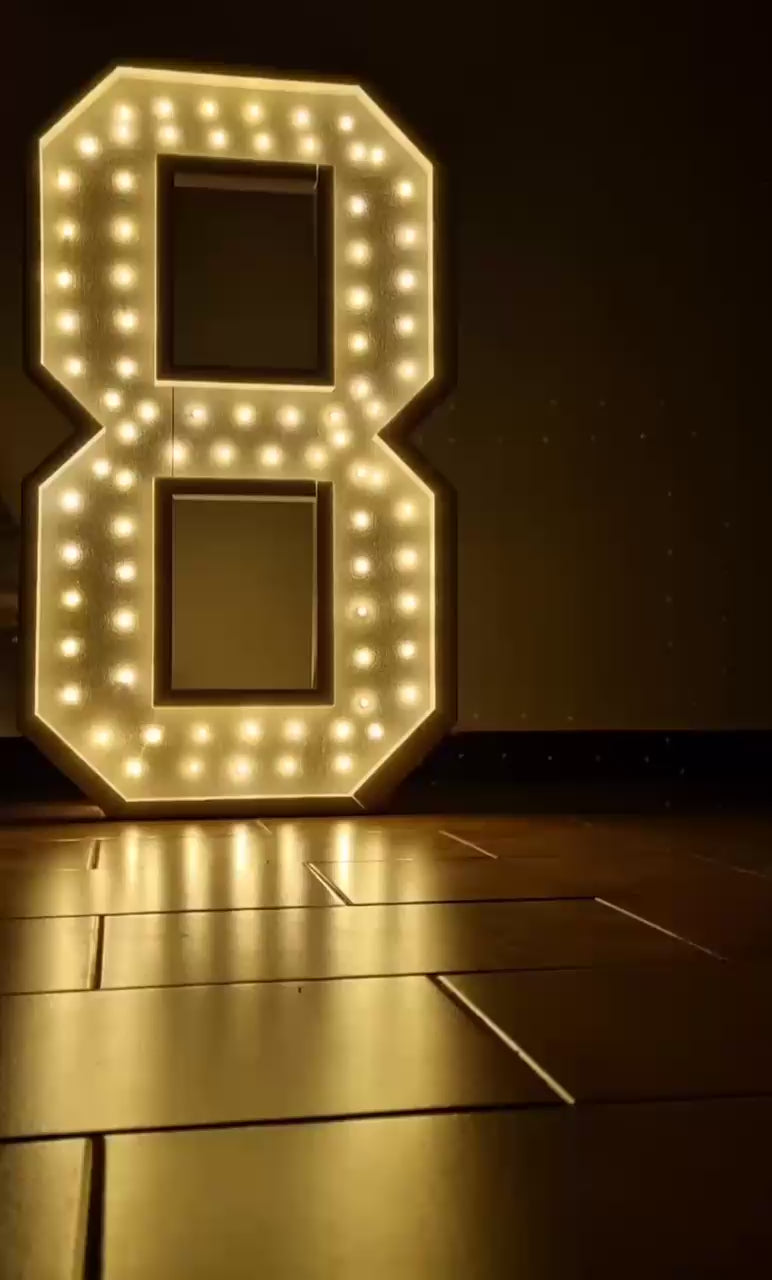 Número 8 luminoso